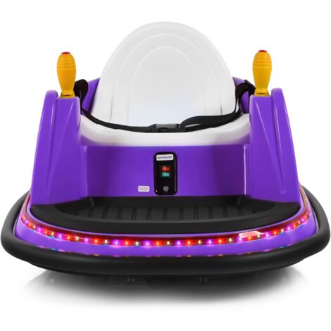 COSTWAY Coche de Parachoques para Niños, Auto Eléctrico Chocador 6 V con Luces Coloreadas, Giratorio 360°, Mando, Vehículo Montable de Batería para 2-5 Años (Violeta)