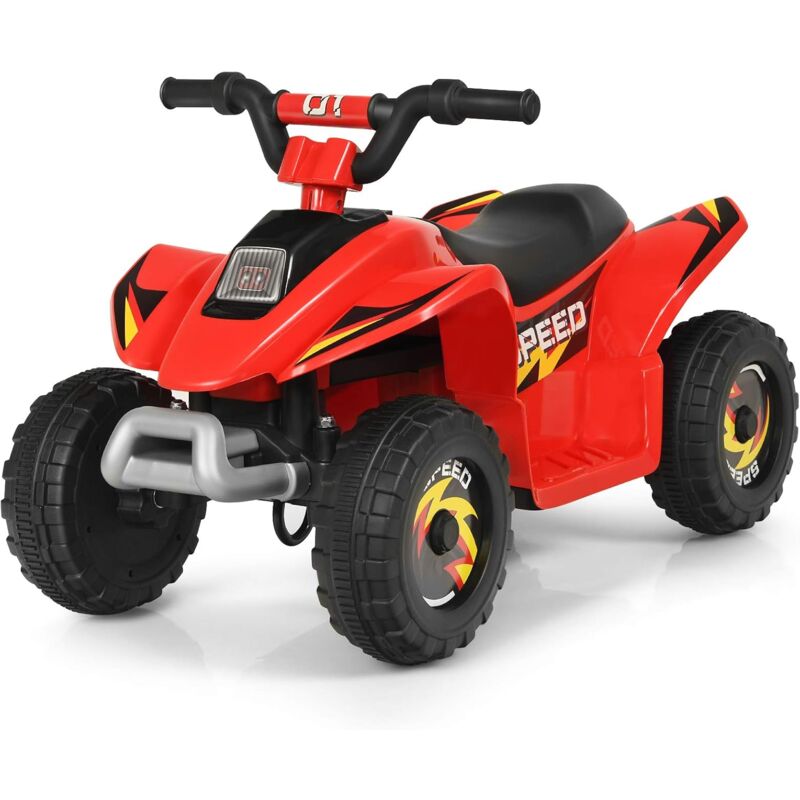 

COSTWAY Coche Infantil Eléctrico Mini Cuatriciclo ATV para Niños Batería 6V Velocidad Máxima 4,6 km/h, Vehículo Motorizado (Rojo)