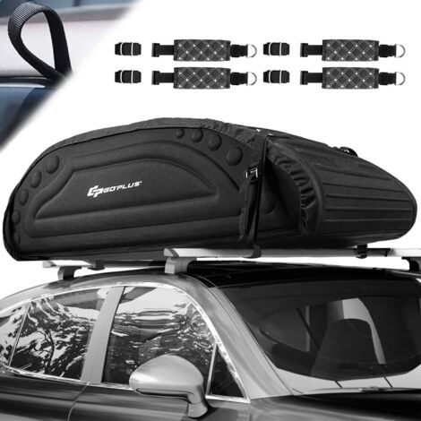 Costway – Coffre de toit 263L – Tissu imperméable avec isolation thermique – 4 sangles robustes – Compatible tous véhicules