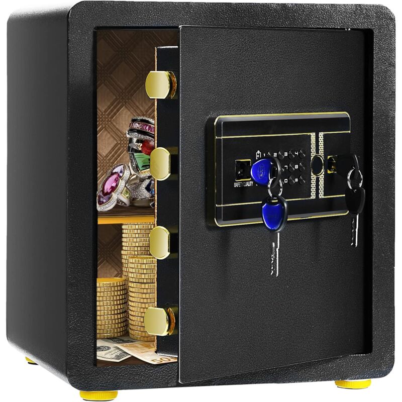 Coffre-fort de Sécurité Électronique 36 x 31 x 41 cm - 46 L,Système d'Alarme, Clavier Numérique, 4 Clés - Costway