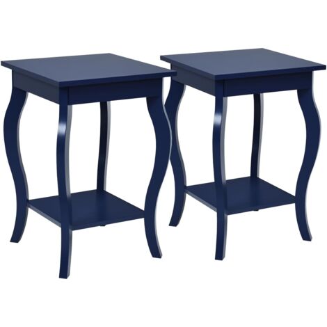 LIFEZEAL Set Di 2 Tavolini A Forma Di C Con Prese E USB, 40x30x60 Cm, Marrone, Stile Industriale