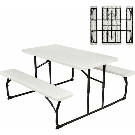 Juego de mesa y silla plegable al aire libre, mesa de picnic portátil para  camping, viaje, patio trasero (6 sillas+mesa rectangular-A)