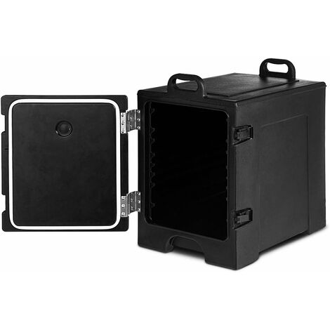 COSTWAY Conteneur Isotherme 77 L, Caisse Conteneur Caisson Isotherme Professionnel en Polyéthylène pour Transport de Nourritures de 5 Plats, Boîte Isotherme Portable pour Cantines, Restaurants, Noir