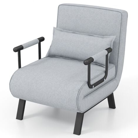 COSTWAY Convertible Single Folding Sofa Bed Sleep Chair 6 Positions Adjustable Backrest