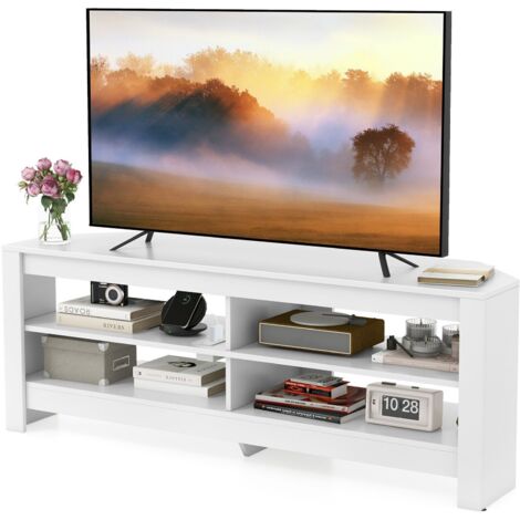 COSTWAY Corner TV Stand 3-Tier Entertainment Center Console Table w/Shelves