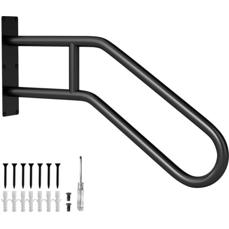 COSTWAY Corrimano per Scala, Ringhiera a Forma di U per 1-3 Gradini per Portico, Corrimano da Parete in Metallo Pesante per Anziani, Bambini e Feriti, 71 x 46 x 8 cm
