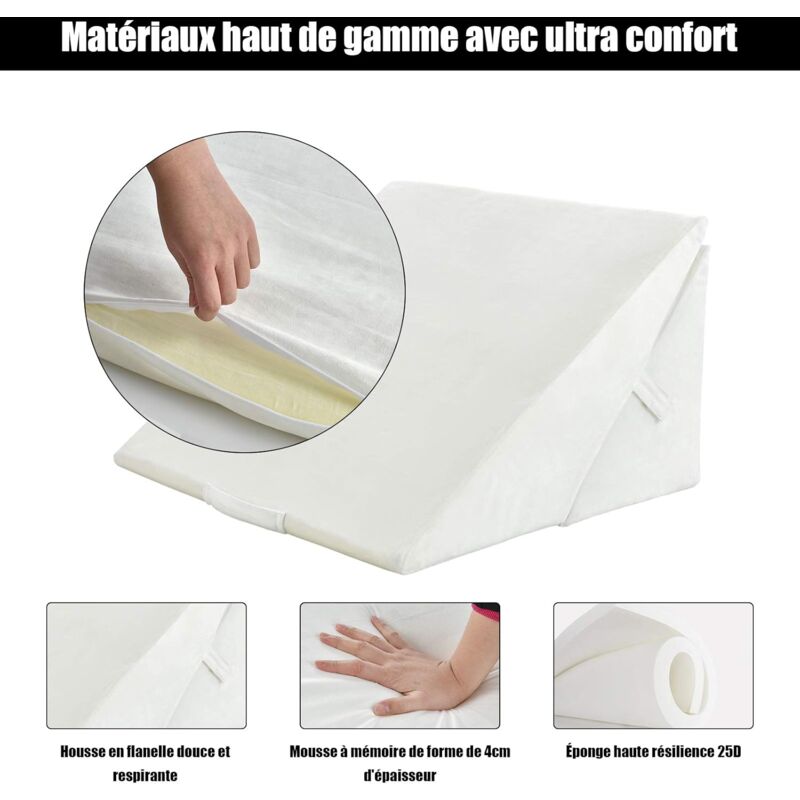 Costway - Coussin de Calage Thérapeutique, Oreiller Anti-Stress Élévateur de Jambes Soulager Douleur de Dos,Genoux,Circulation