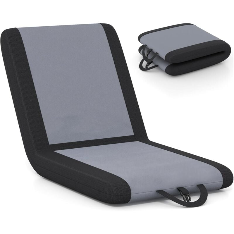 Costway - Coussin de Siège, Siège de Stade Rembourré, Support Dorsal et 6 Positions d'Inclinaison, Chaise de Gradin Pliable avec Poignée de Transport