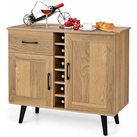 Credenza mobile portabottiglie o vinili in legno massello di mango ISIDRO -  Miliboo