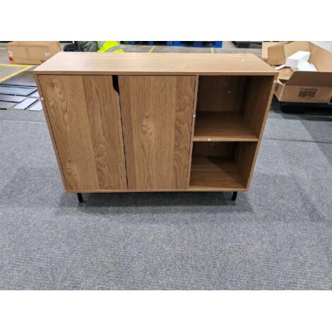 COSTWAY Credenza Cucina e Buffet in Legno,con 2 Ante,per Sala da Pranzo,106x38x80 cm,Naturale