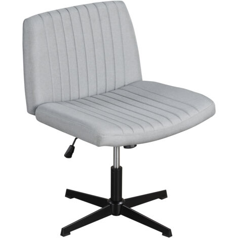 COSTWAY Criss Cross Chair No Wheels Cross-Legged Swivel Desk Chair-Grey