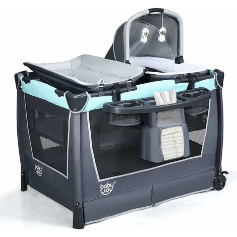 BABY JOY Bañera para bebé con cambiador, estación plegable para cambiar  pañales con bandeja de almacenamiento, almohadilla impermeable, organizador