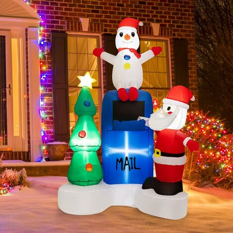 Décoration extérieure d'arbre de Noël gonflable de 180 cm - Arbre  d'escalade de Noël éclairé pourchassé par des lumières LED intégrées de  chien