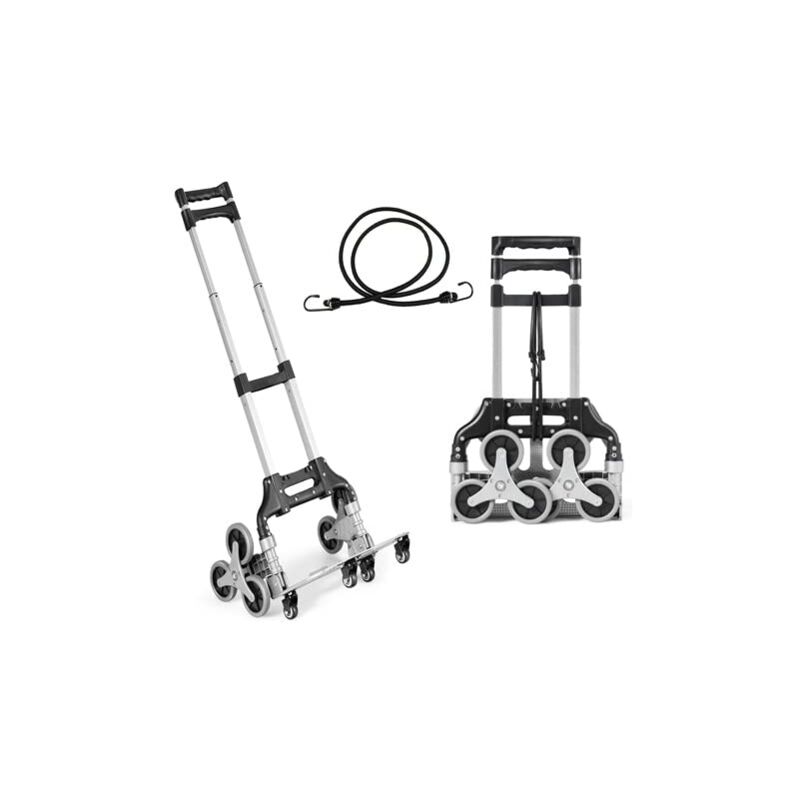 Charge Maximale 127kg//280Lbs Diable /à 4 roues pivotant pour bagages//personnel//voyage//d/ém/énagement//bureau Chariot de Transport Pliant Main R/églable wilbest/® Diable Pliant Chariot /à Main