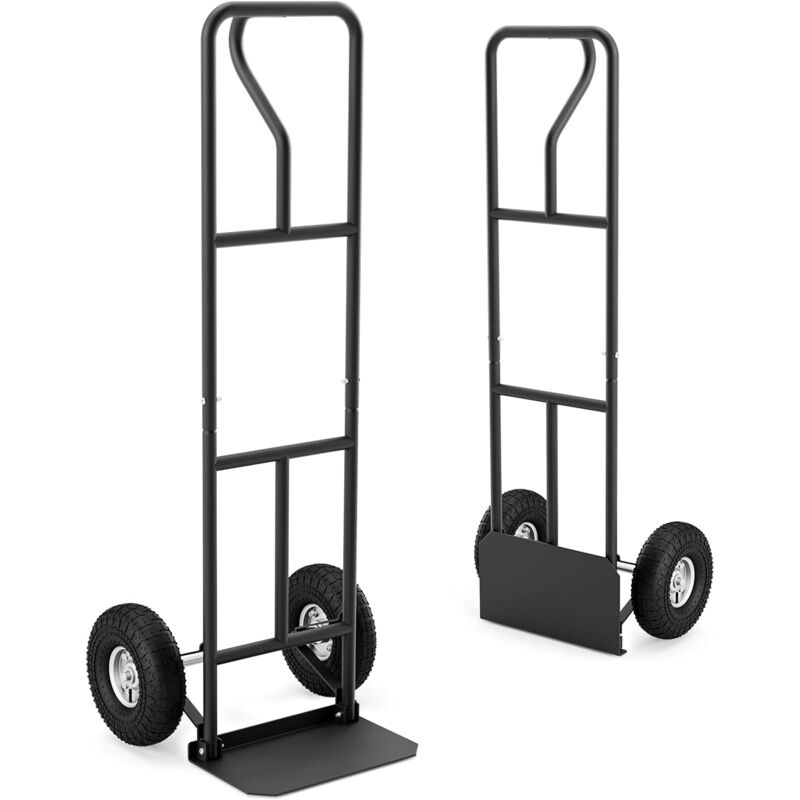 Diable Pliant avec Roues de 25 cm Charge 300KG Zone de Chargement Pliable, pour Levage Livraison Déplacement, 54 x 47 x 132 cm Noir - Costway