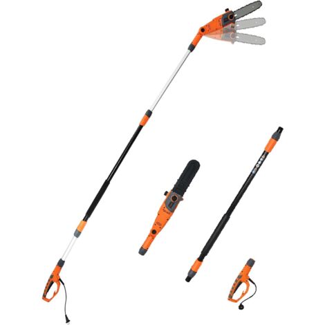 Costway – Élagueuse télescopique 212-286 cm 750W – Tête réglable – Réservoir d'huile 75 ml – Guide de chaîne 25 cm pour bois dur