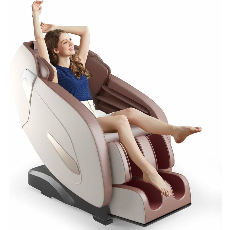 Costway - Elektrischer Massagesessel Relaxsessel Shiatsu Sessel für Ganzk?rper, Zero Gravity Massagestuhl mit SL-Spur Massage 32 Luftkissen Bluetooth