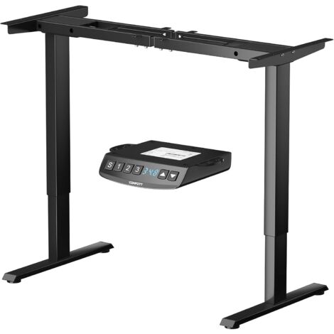 COSTWAY Elektrischer Tischgestell, Breit- & Hoehenverstellbar, 2 Motoren | 3 Memory-Steuerung | Kollisionschutz, Stehpultgestell Pultgestell Schreibtisch Rahmen ergonomisch, Zuhause Büro grau