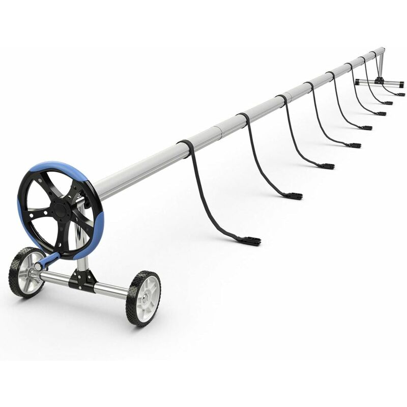 Enrollador De Piscina 1,3-5,5M Carrete Para Piscina Acero Inoxidable Y Aluminio Con Cintas De Fijación Retractor De Piscina - Costway