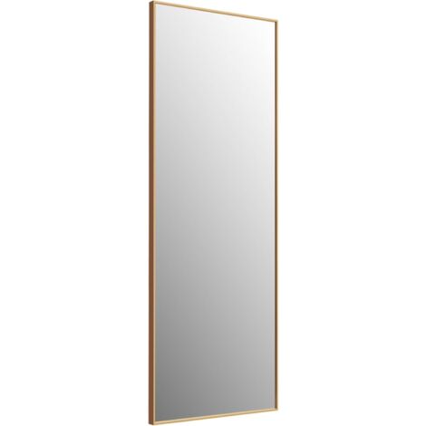 COSTWAY Espejo Cuerpo Entero, 150 x 56 cm, Espejo de Pie/Pared Cuerpo Entero, Espejo con Marco Rectangular de Aluminio y Vidrio a Prueba de Explosiones, Baño Dormitorio Sala (Oro)