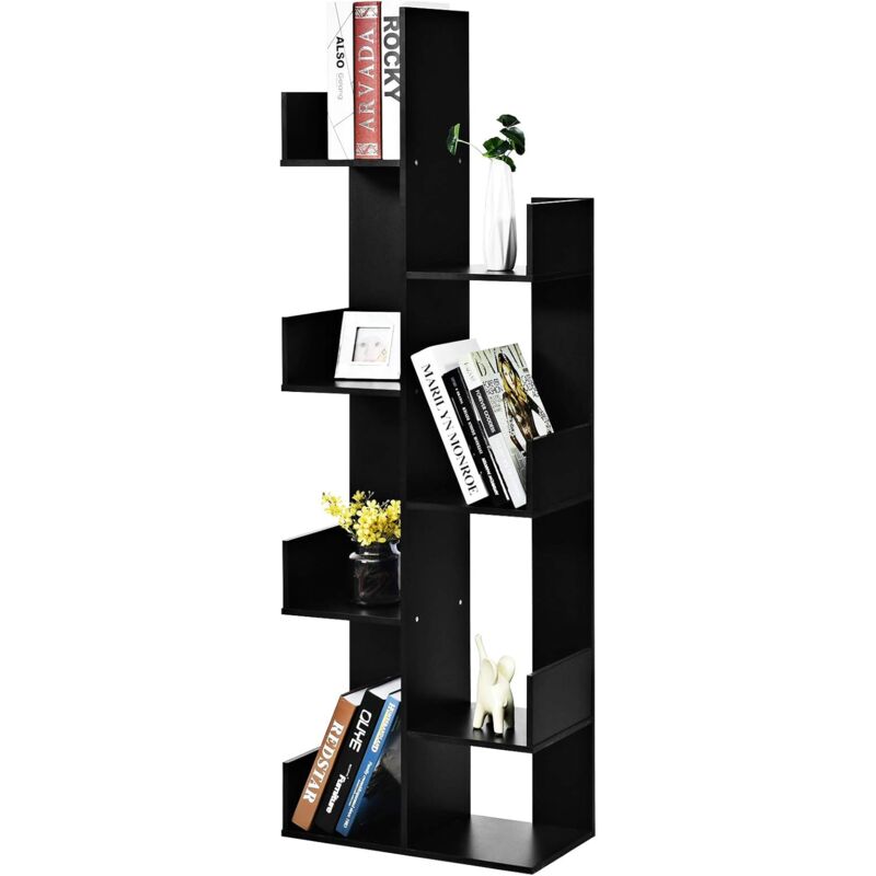 

COSTWAY Estantería Librería con 8 Compartimentos Abiertos para Planta Libro para Hogar Oficina Salón (Negro)