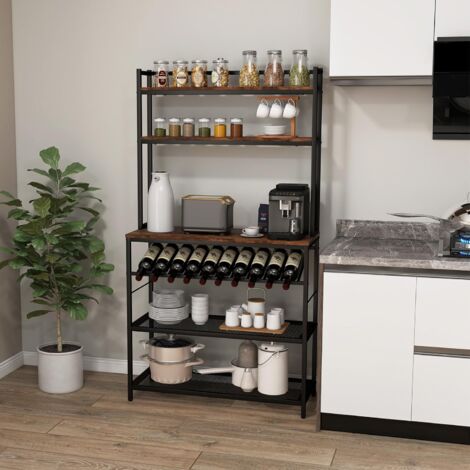 Giantex Estante para panaderos, soporte para horno de microondas de 4  niveles, estante de almacenamiento de cocina con estantes de metal de  alambre de