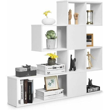  Estantería blanca de 5 niveles para estantería inclinada de  pared, escalera, exhibición de almacenamiento, Furni : Hogar y Cocina