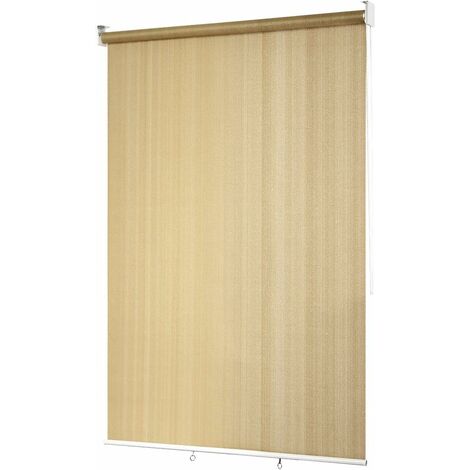 COSTWAY Estor Enrollable Persiana Veneciana con Cadena/ Protección Solar para Patio Oficina (Beige, 121 X181cm)