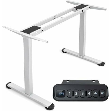 COSTWAY Estructura Eléctica para Escritorio Doble Motor, Base Altura y Ancho Regulable, Soporte de escritorio Ergonómico Sentados o de Pie Control con Memoria (blanco)