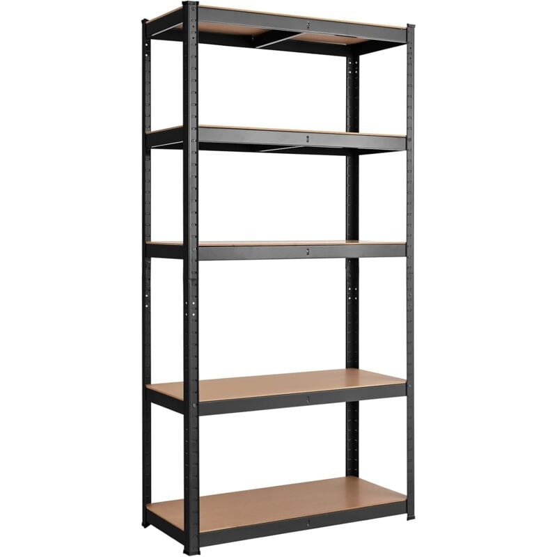 Costway - Etagère de Rangement Etagère Charge Lourde Métallique à 5 Niveaux Capacité de 130 kg par Niveau pour Garage,Abri de Jardin, 30 x 75 x 150