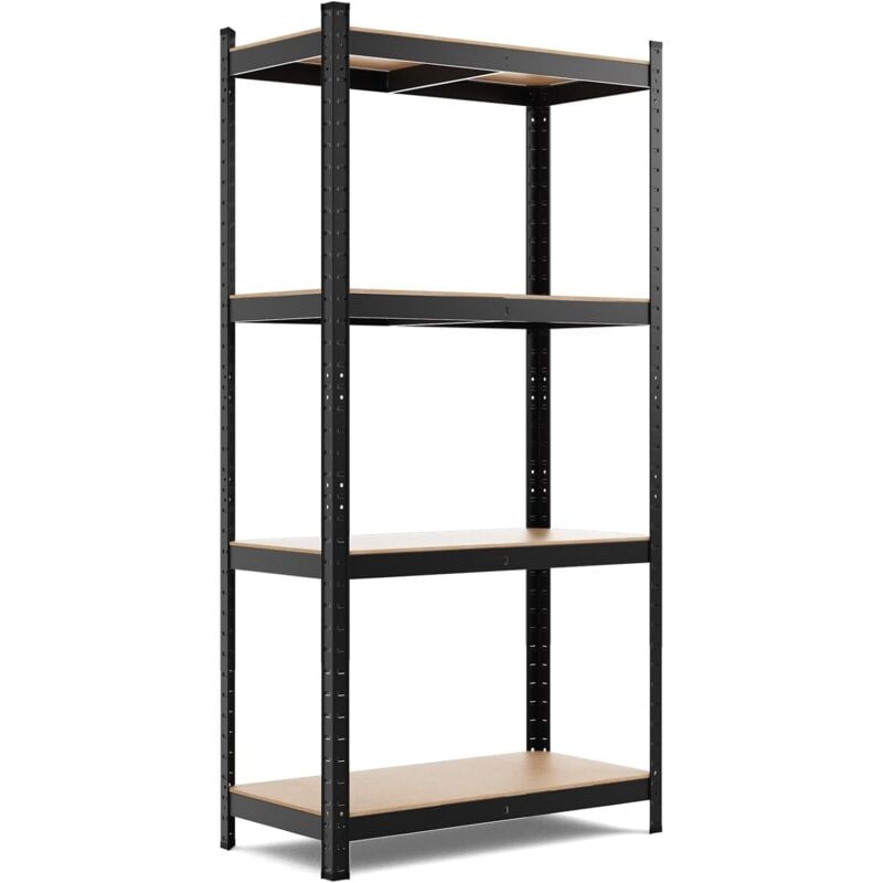 Costway - Rayonnage Métallique Etagère de Rangement Capacité de Charge 520KG avec 4 Tablettes pour Garage Atelier Magasin, 40 x 80 x 160 cm (Noir)