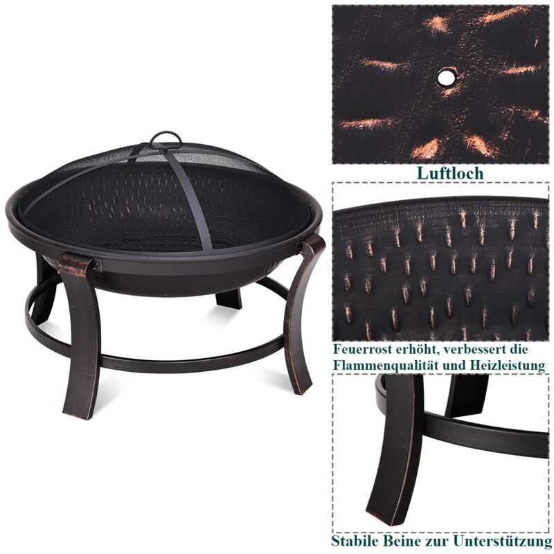 Feuerstelle Garten Terrasse Balkon Costway Feuerschale Grill Feuerkorb Mit Funkenschutz Und Schurhaken Modellwahl Modell 2 Sidra Hospital