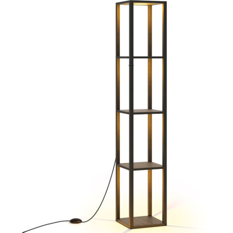 COSTWAY Floor Lamp with Shelves 4-Tier Freestanding Display Rack