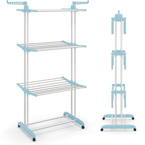 COSTWAY Foldable Clothes Drying Rack Oversized 4-Tier Collapsible Laundry Rack