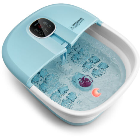 COSTWAY Folding Foot Bath Massage Foot Spa Basin w/Heat-Blue
