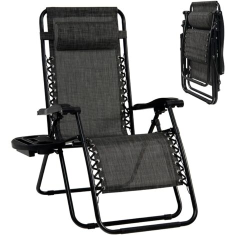 COSTWAY Folding Zero Gravity Chairs Outdoor Patio Recliners with Removable Headrests