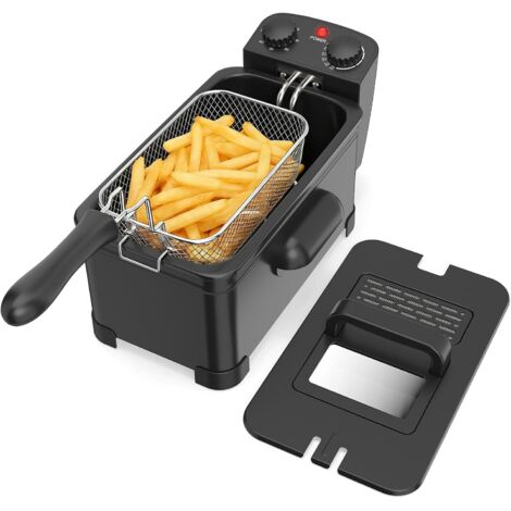COSTWAY Friggitrice ad Olio 3 L,1700W Friggitrice Elettrica con Cestello,Termostato 149-190°C