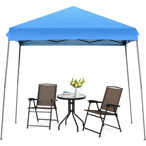 Relaxdays Gazebo 3x4 m, Tenda da Giardino, Pergolato da Esterno, Tetto in  Telo PE, Struttura Acciaio, Blu Scuro Bianco