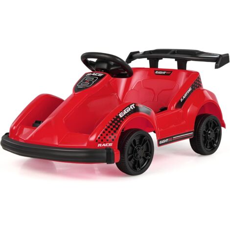 COSTWAY Go Kart para Niños, Kart Eléctrico Infantil con Batería de 6V, Coche eléctrico con Cinturón de Seguridad y Música con Volumen Ajustable, Adecuado para Niños y Niñas de 37-96 Meses (Negro)
