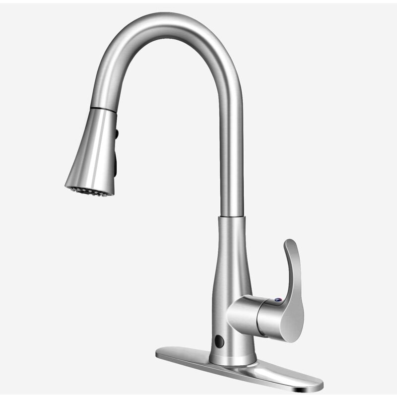 

Grifo Individual para Fregadero con Cabezal de Rocío con 3 Modos e Interruptor del Sensor con 2 Montajes - Costway