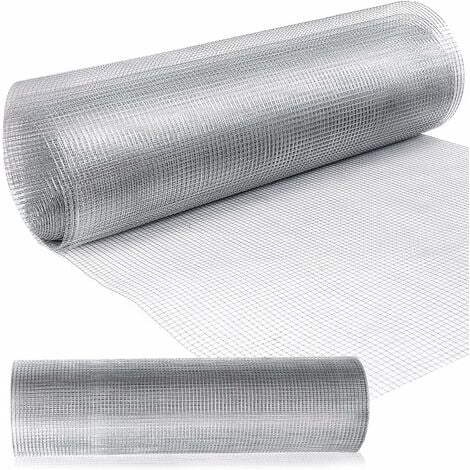 COSTWAY Grillage pour Plantes et Animaux 91,5 x 1500 cm Fer Galvanisé à Chaud Mailles Carrées 15 mm Épaisseur 0,9 mm pour Poulailler