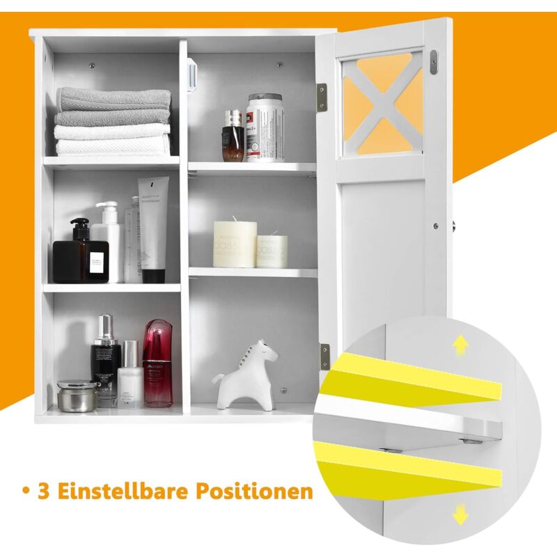 Meble Mdf Weiss Badezimmerschrank Hangeschrank Badschrank