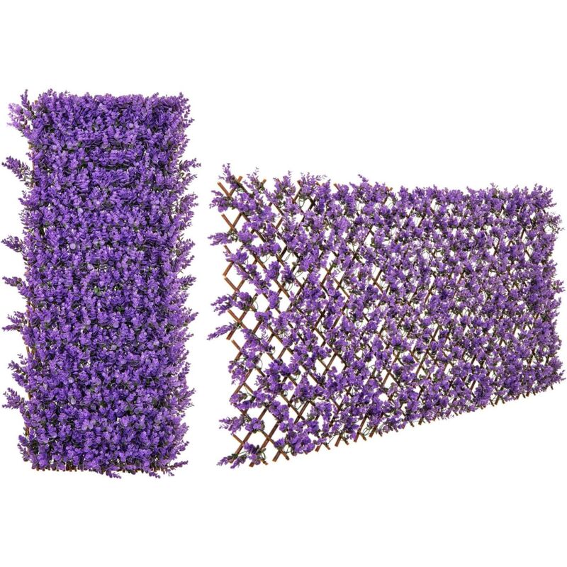 Haie Artificielle Brise-Vue Décoration Extensible, Panneau pour Clôture Décoratif Artificiel Protection Solaire Cadre en Saule Véritable, pour