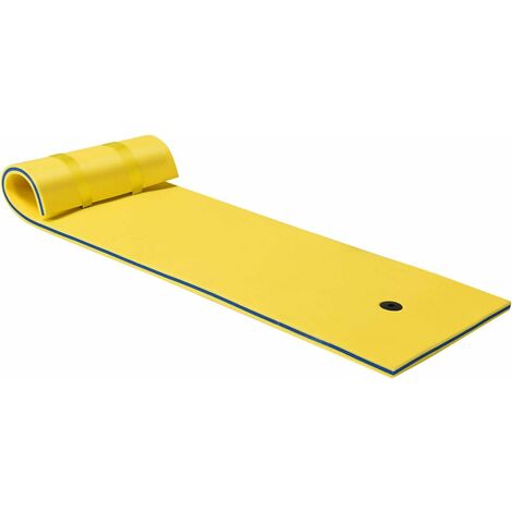 COSTWAY Hamaca de Agua Alfombrilla flotante de 210x66cm para 1 Persona Hamaca Flotante para Piscina Carga hasta 60kg Cama de Agua Inflable