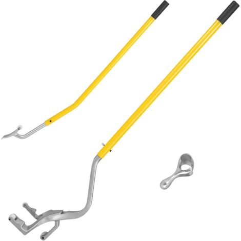 COSTWAY Herramienta para Montar y Desmontar Neumáticos, Cambiador de Neumáticos de 44 cm a 62 cm, Conjunto de 3 Herramientas Manuales para Cambiar Neumáticos con Retenedor de Cuentas de Acero (Platead