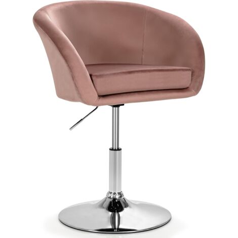 COSTWAY höhenverstellbarer Polsterstuhl, Esszimmerstuhl, 360° drehbar, bis 120kg Rosa
