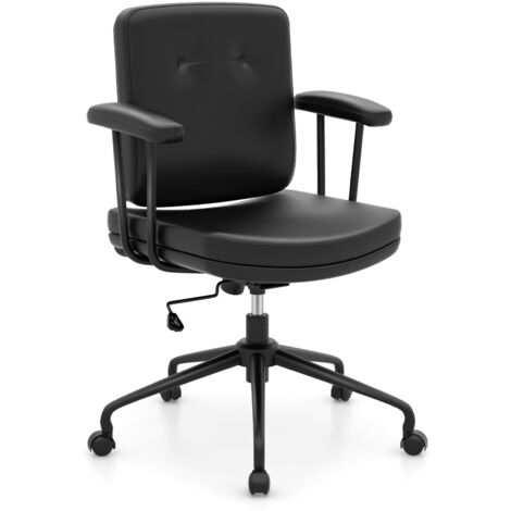 COSTWAY Home Office Chair Small Desk Chair Adjustable Computer Chair-Coffee