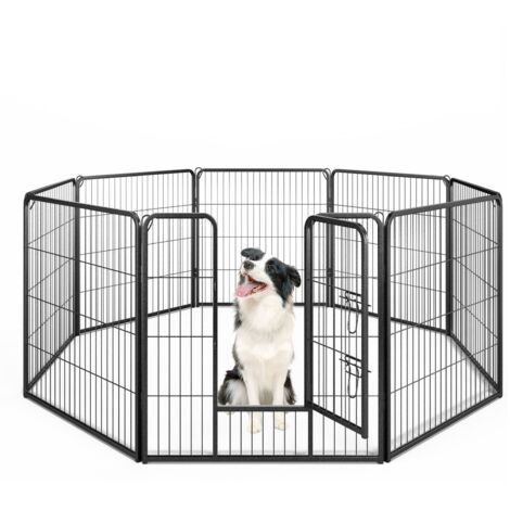 COSTWAY  Indoor Outdoor Dog Playpen 8 Panel 80cm Height Pen Fence w/ Lock