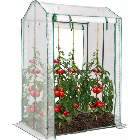 COSTWAY Invernadero de Jardín 100 x 81 x 150 cm/Invernadero Portátil con 2 Puertas de Cremallera Enrollables, Cobertura en PE Duradera y 8 Hoyos para Poner Repisas