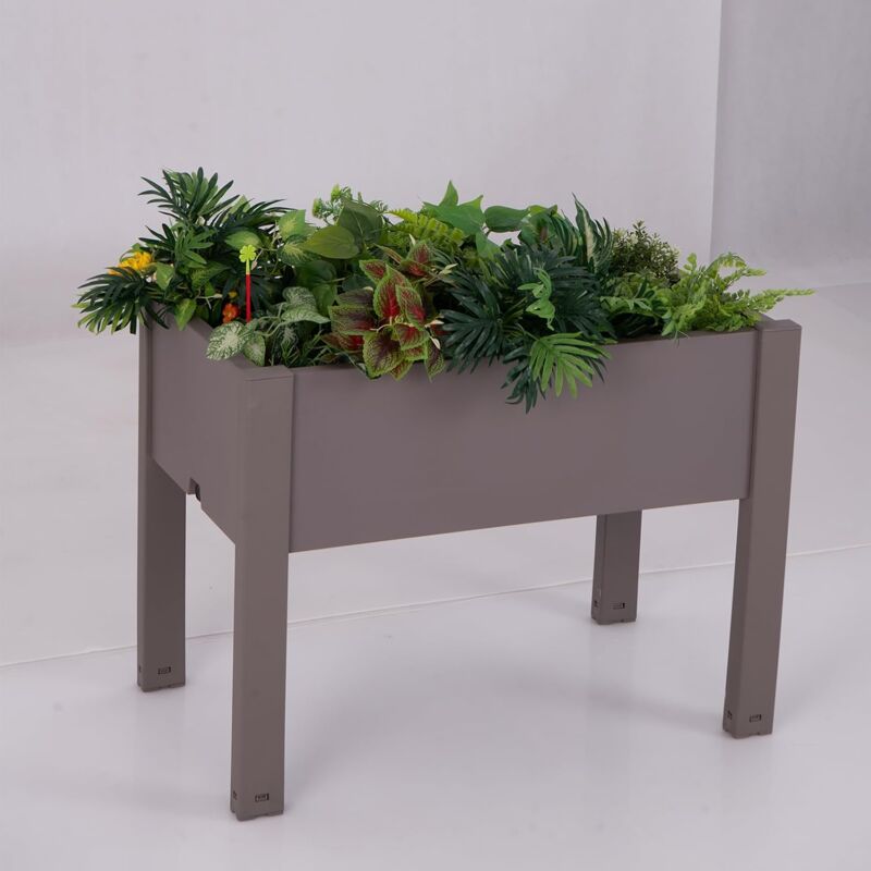 Costway - Jardinière Surélevée à Arrosage Automatique, Lit de Jardin avec Indicateur de Niveau d'eau Trou de Drainage Séparateurs Amovibles, pour